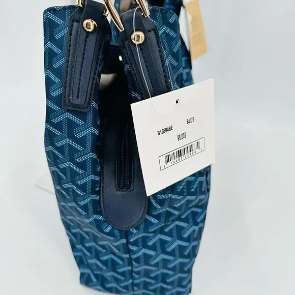 Seven Days Lifestyle & Dreams Vegan Leather BLUE Tote Large Handbag Pockets! NWT - Picture 9 of 16